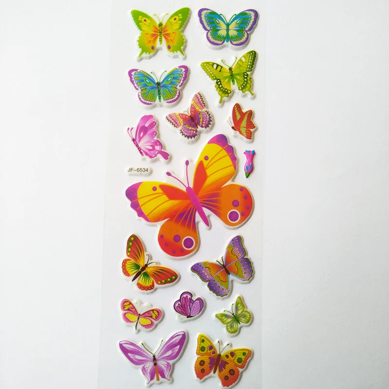 6 листов, пенопластовая наклейка с бабочкой, s Gomette Enfant, ПВХ наклейка, Abesivi Bambini, подарок для детей, наклейка s 3D Pegatinas, упаковка стикеров