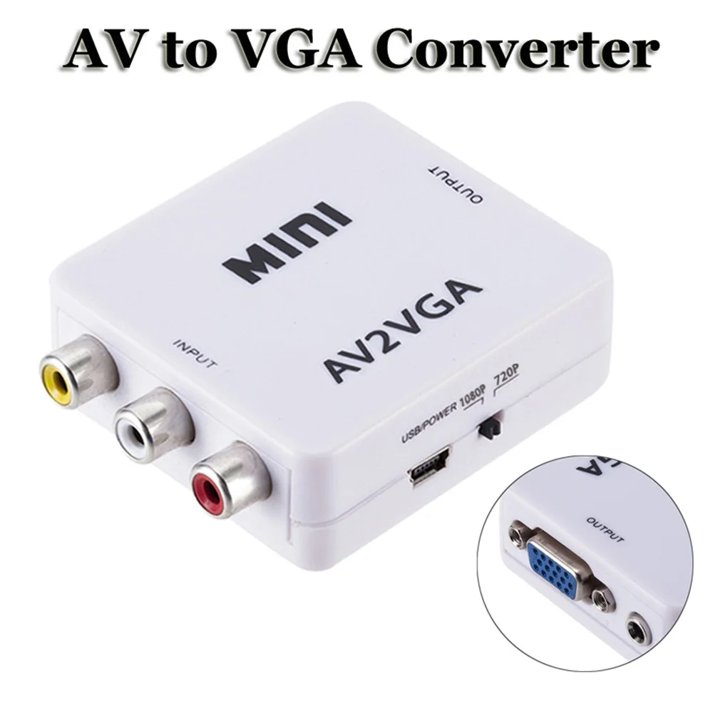 1 шт. мини преобразователь видео HD AV2VGA с 3 5 мм аудио на ПК HDTV| |