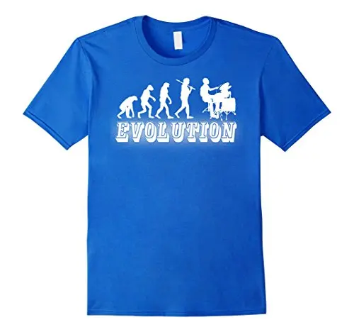 

Drummer Evolution Funny T Shirt Drums Humor Tee Gift Round Neck Clothes 100% Cotton Summer Short Sleeves Fashion T-Shirt