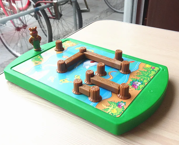 Детская игра головоломка winnie cross River bridge логическое мышление лабиринт задача