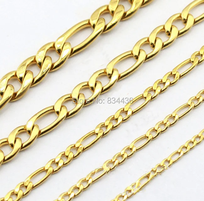Цепочка Мужская/женская из нержавеющей стали 3:1 10 шт. 3 мм 4 золотого цвета