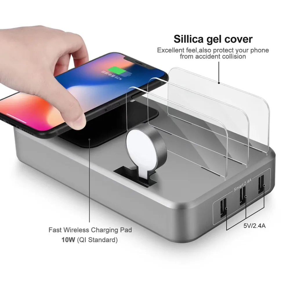 Настольное зарядное устройство с несколькими портами USB беспроводная зарядная