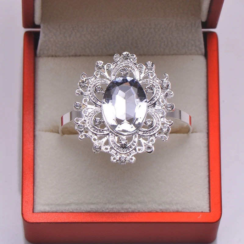 (L0466 ring) 30mmX34mm 50 шт./лот шлепанцы со стразами в винтажном стиле Для салфеток Кольца