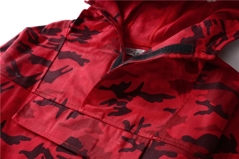Красный Камуфляжный пуловер куртка-бомбер новинка 2018 модная мужская ветровка в