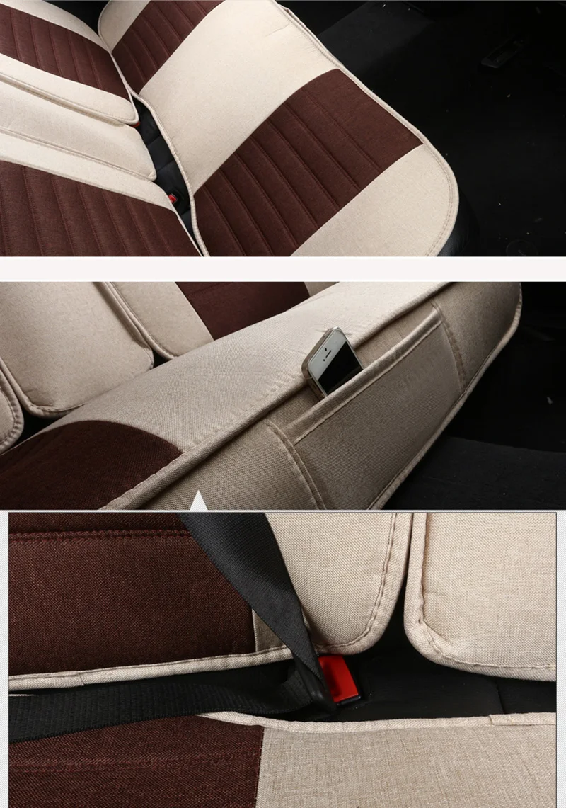 Высококачественные льняные универсальные чехлы для автомобильных сидений SKODA