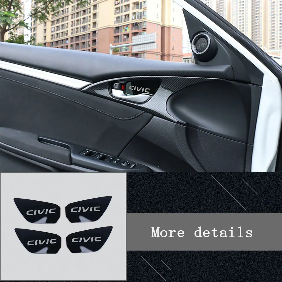 MCrea BOOMBLOCK Авто Стайлинг наклейки для Honda Civic 10th внутренние наклейки на дверные ручки Чехлы аксессуары