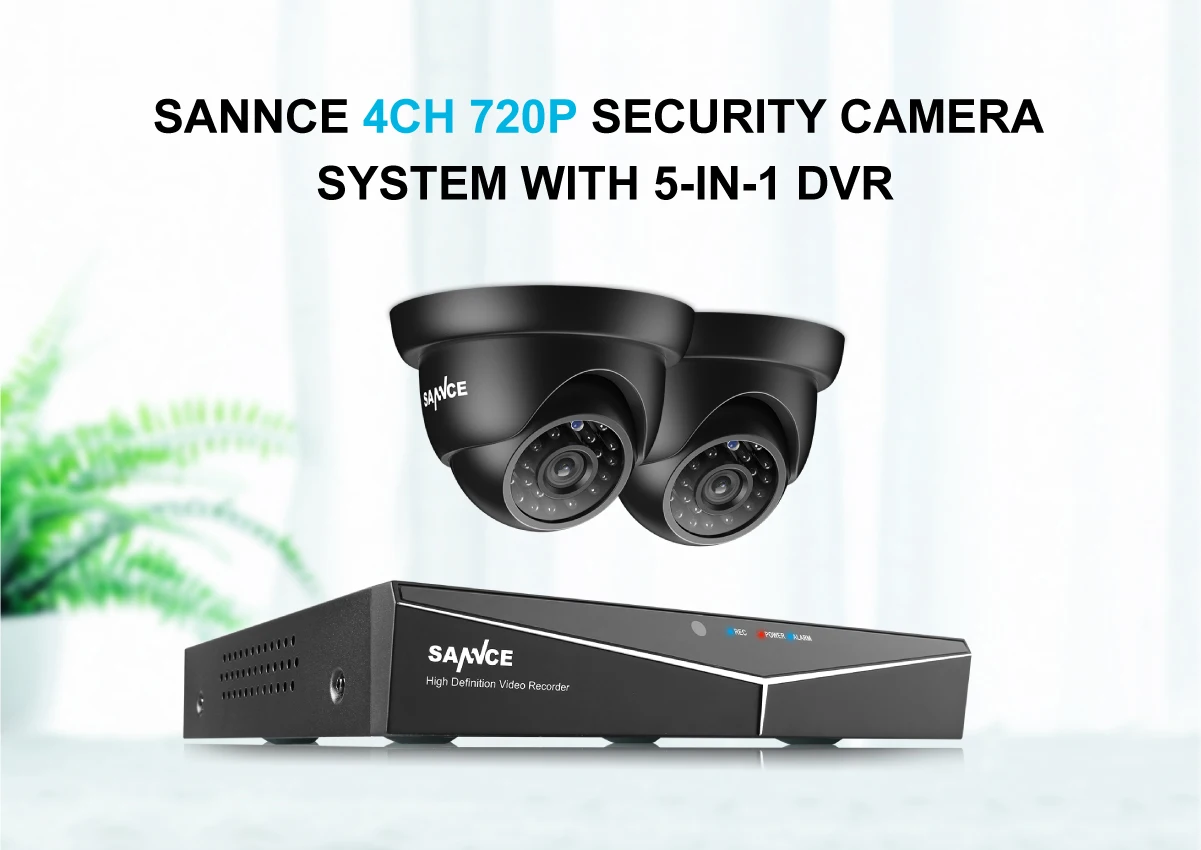 SANNCE 4CH CCTV система 720P DVR 2 шт 1.0MP IR Всепогодная наружная система камер домашней безопасности 8CH DVR комплект