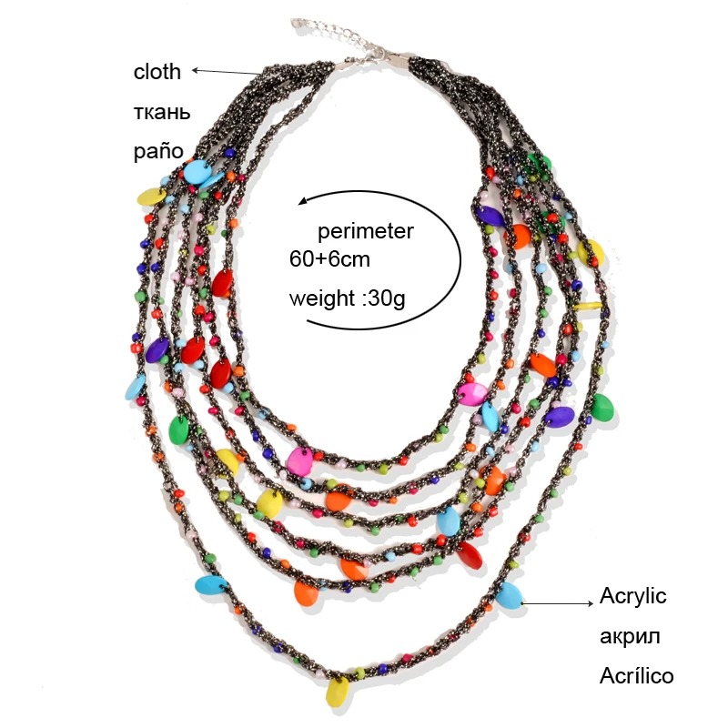 Ожерелье чокер с бусинами в богемском стиле 8 цветов|necklace shapes|necklace alicenecklace flashlight |