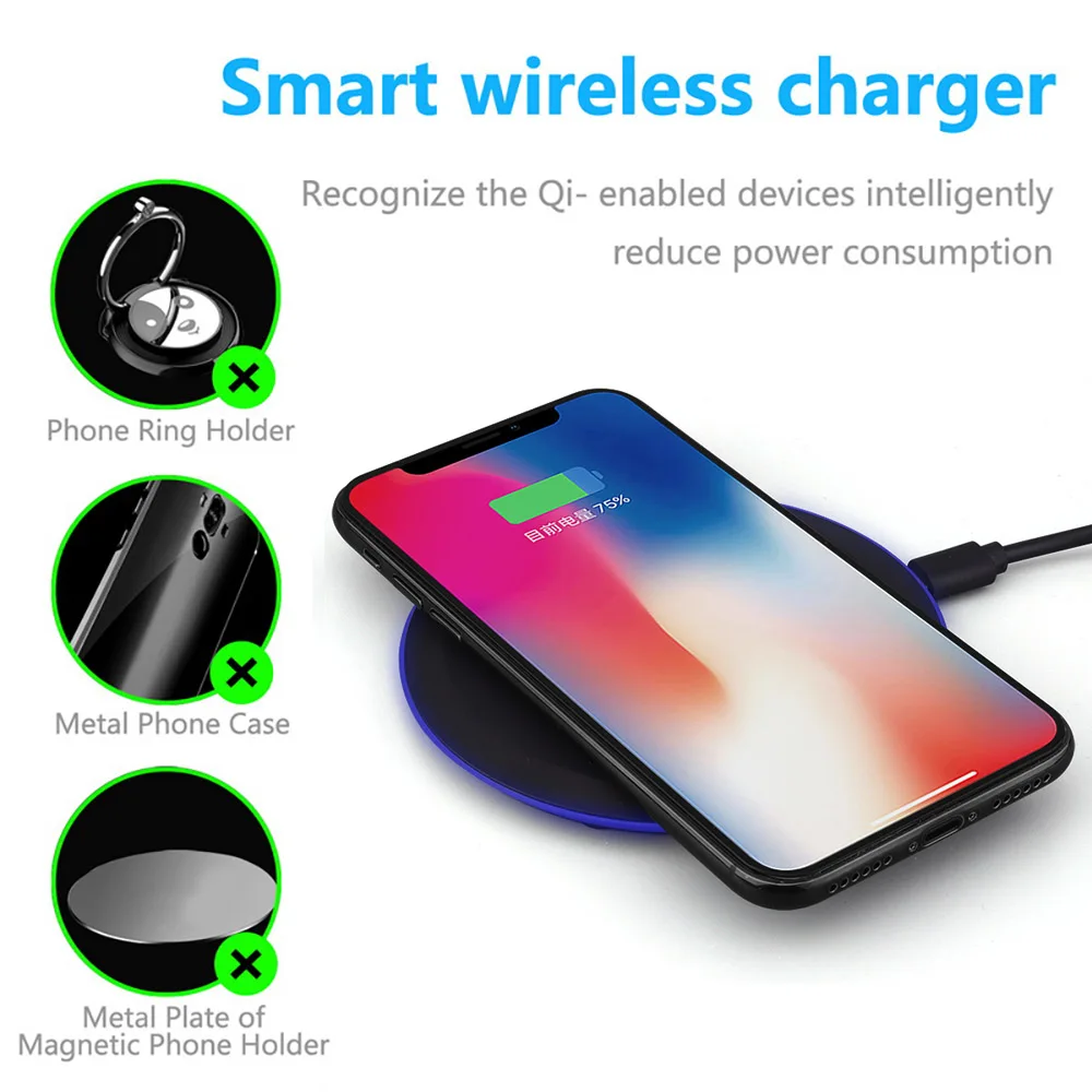 FDGAO 5 Вт Qi Беспроводное зарядное устройство для iPhone X Xs MAX XR 8 plus Быстрая зарядка Samsung