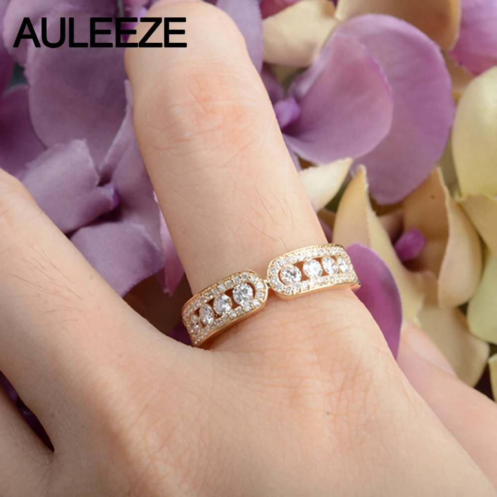 AULEEZE Classic 18 K кольцо из желтого золота с бриллиантом 0,60 cttw Настоящее бриллиантовое женское кольцо юбилейный браслет