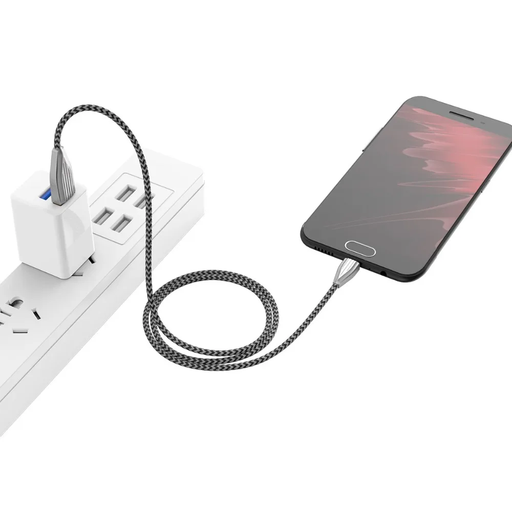 ORICO 2.1A Плетеный чемодан из нейлона стиль серии Android USB Type A к Micro 1 м кабель для