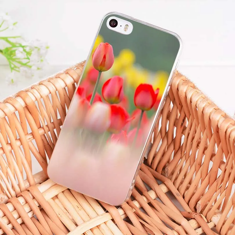 MaiYaCa розовый желтый красный тюльпан цветы Мягкий tpu чехол для телефона iPhone 8 7 6 6S Plus