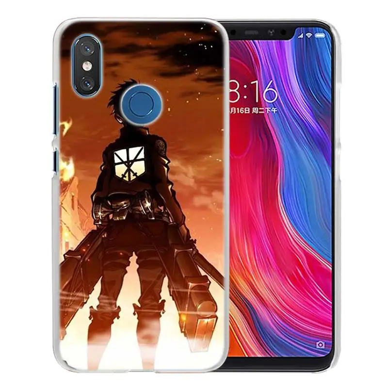 14 Для Xiao mi Red mi Note 7 Go 6 6A Pro S2 5 Plus 4X mi Play 8 lite A2 A1 Прозрачный жесткий пластиковый чехол с изображением японского аниме атака на Титанов - Цвет: 14