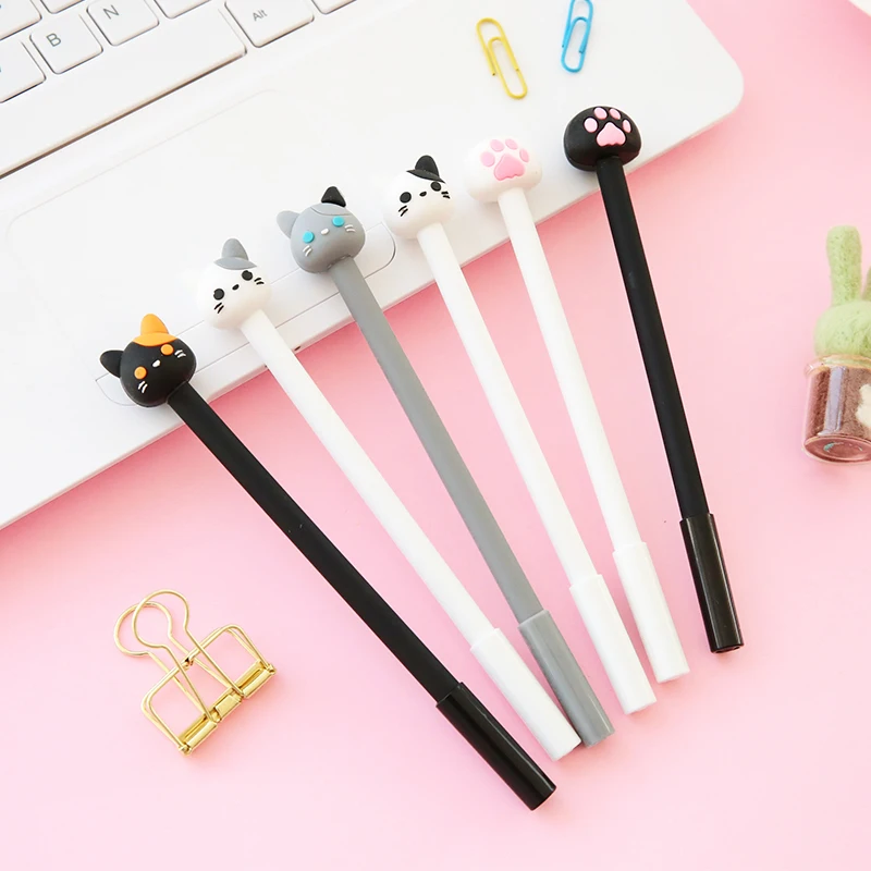 42 шт./лот Kawaii cat pen Cute claw гелевые ручки 0 5 мм шариковый черный цвет Lovely kitties