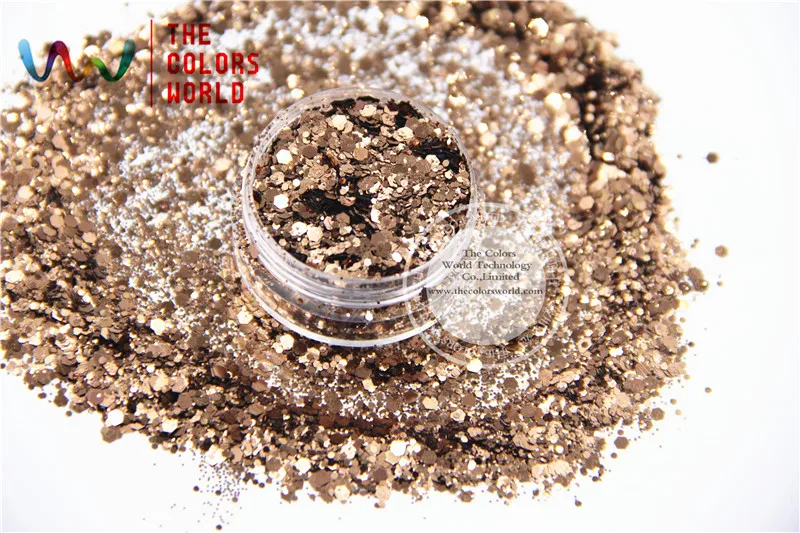 Блестки кофейного цвета металлический блеск шестиугольная форма блестки для