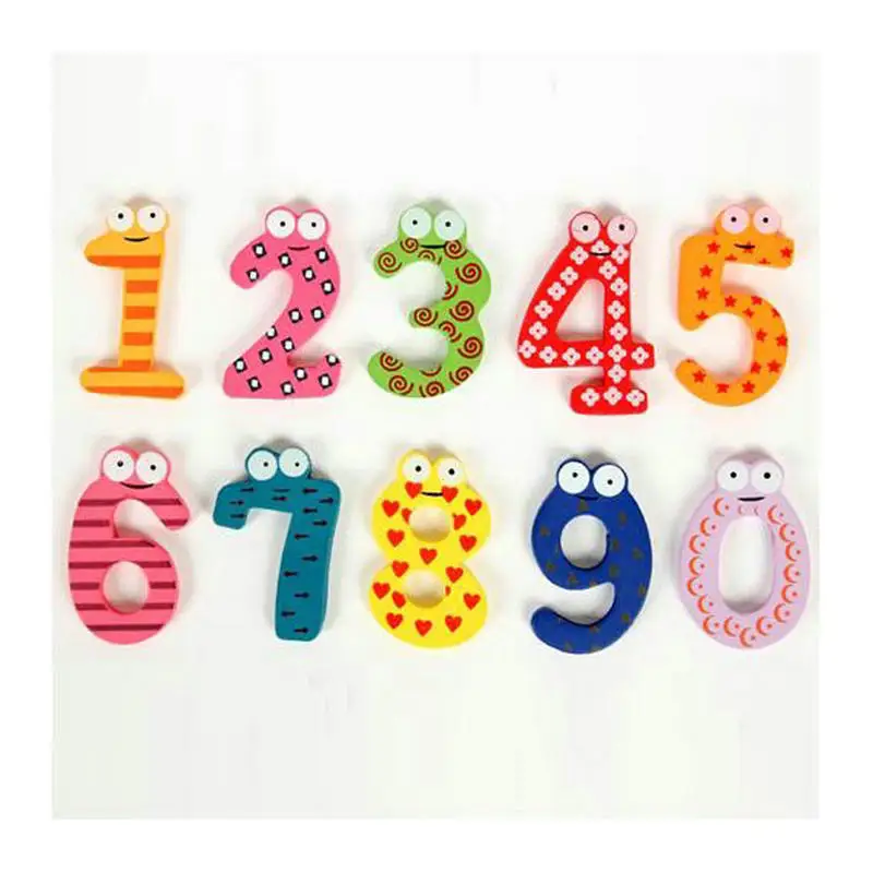 10 шт./компл. Дети образования математика игрушка Catoon Деревянный магнит на