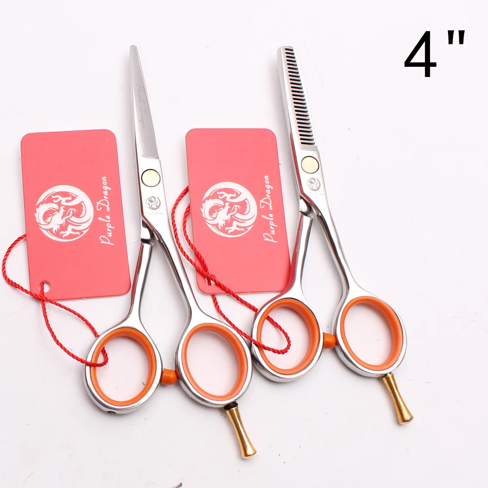 Профессиональные Парикмахерские ножницы Z1017 4 'Ƌ'' 5 ''Purple Dragon Bang Cut JP 440C