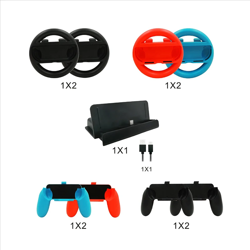 10 в 1 комплект аксессуаров ручка контроллера + рулевого колеса для Joy con кабель Type C