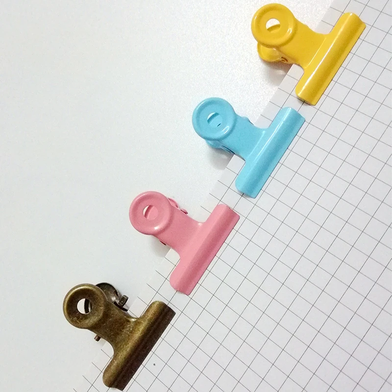 Высококачественные красочные металлические зажимы для бумаг 5 шт. 3x3 см офисные