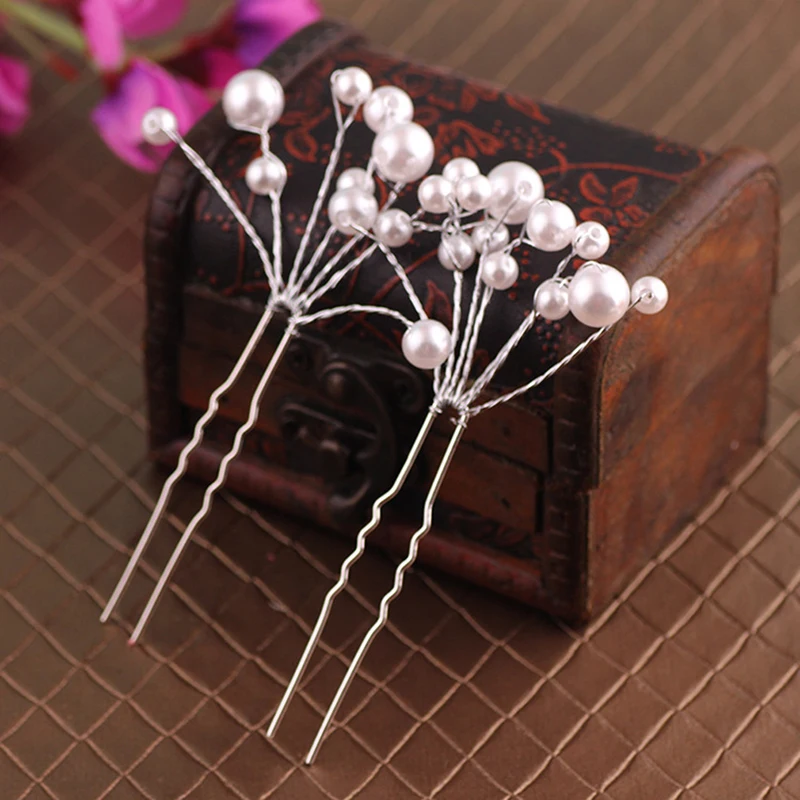 Белый 6 комплектов Блестящие Свадебные Заколки Морская звезда горный хрусталь