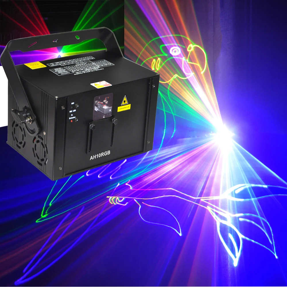 Новый 1000mw RGB 1W полный цвет анимация лазерное сценическое освещение ilda 20kpps красный