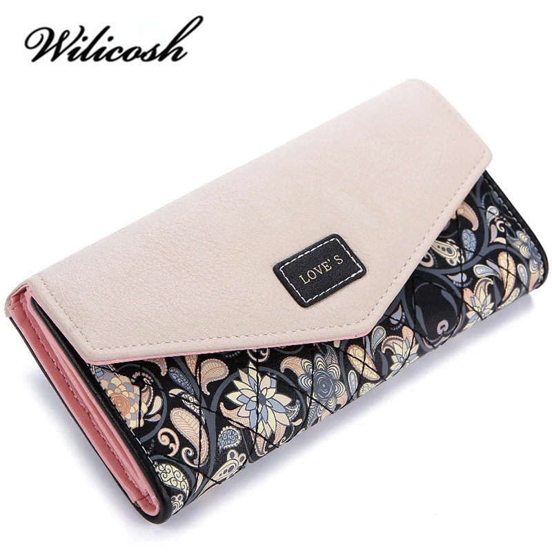 Wilicosh модные женские кошельки с принтом кожаный женский кошелек высокое качество