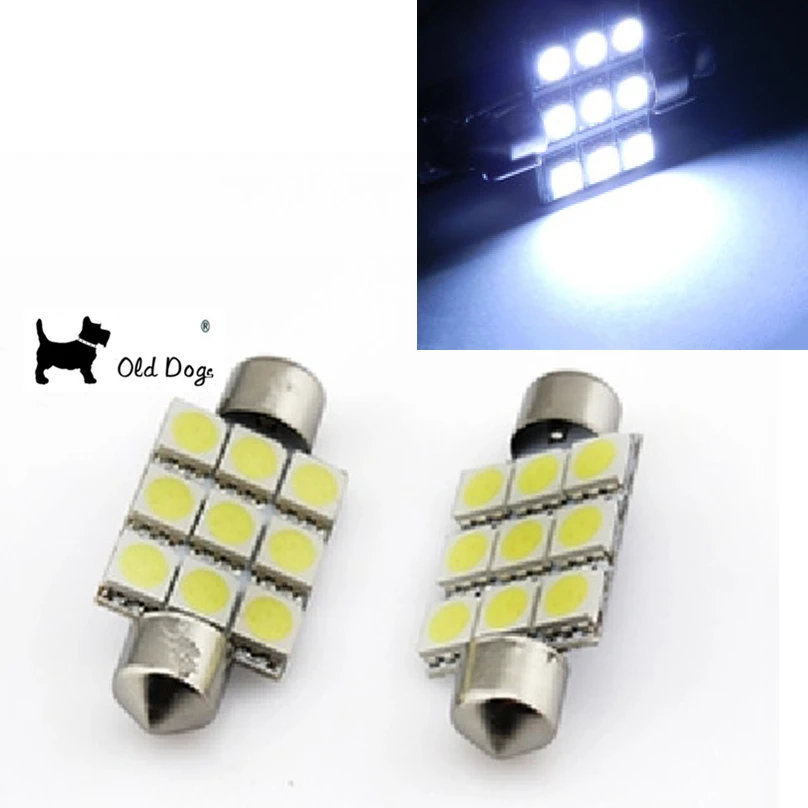 50 шт. автомобильный гирлянда 9SMD 9 светодиодный 5050 Festoon светильник festoon интерьерная