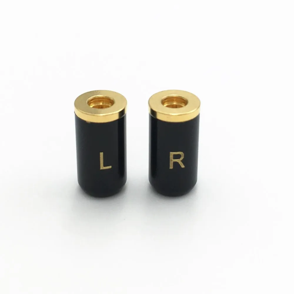 1 пара MMCX гнездо Позолоченный разъем для наушников припой разъем для Shure ED5 SE535 Прямая форма DIY разъем - Цвет: Black