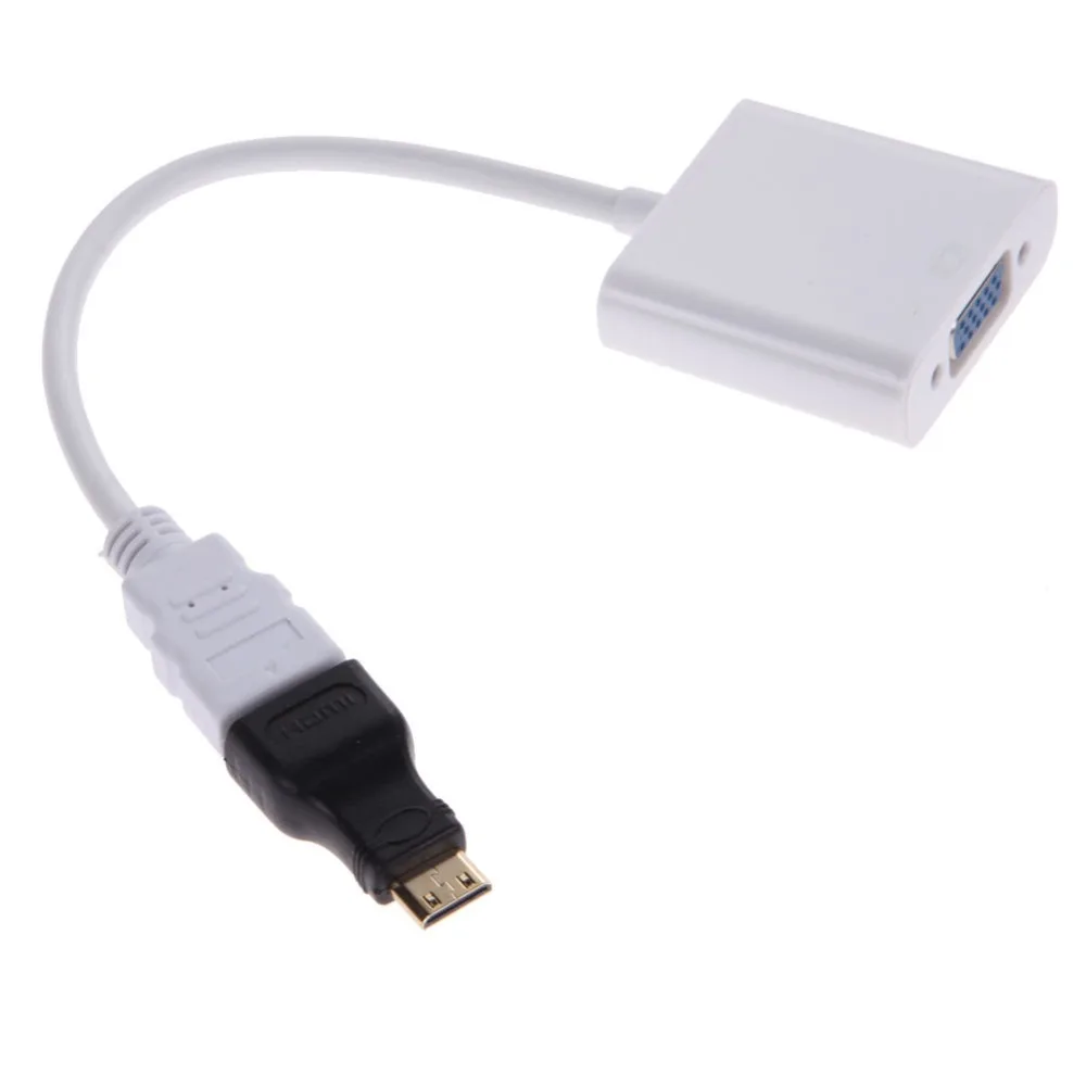 Адаптер преобразователя 1080P Micro HDMI/Mini HDMI/HDMI к VGA с аудио видео кабелем Белый Черный