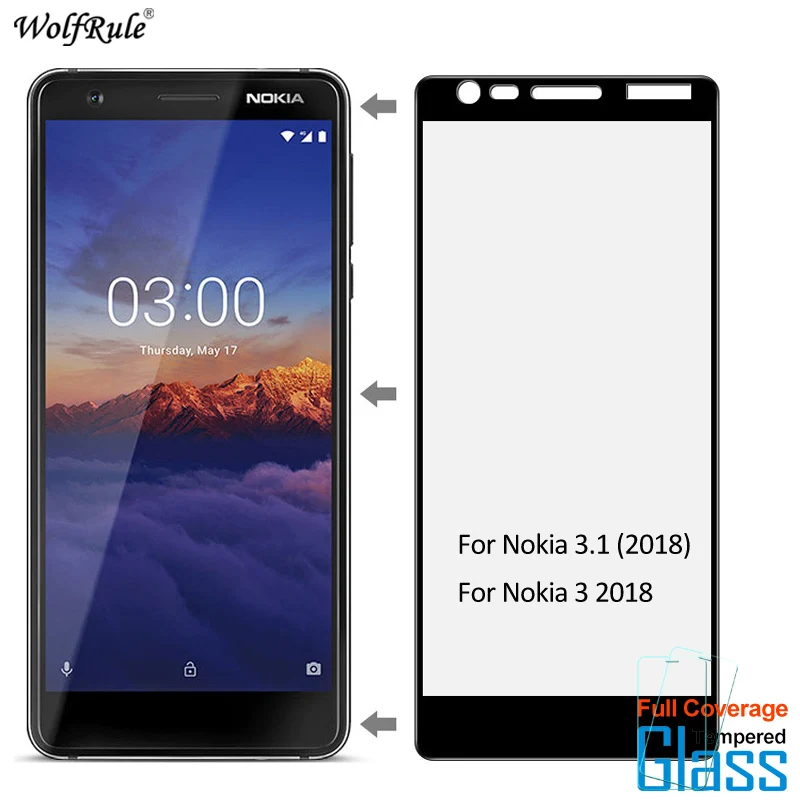 Для стекла Nokia 3 1 защита экрана закаленное стекло для 2018 2.5D полное покрытие пленка