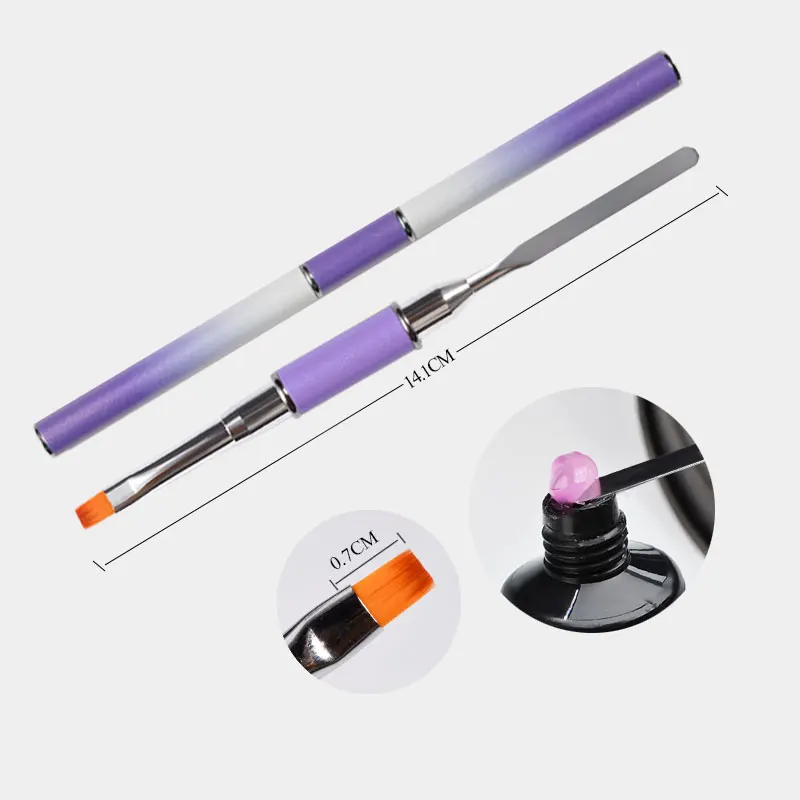 Nail Brush 6 colors Новинка, 15 мл, для наращивания ногтей, быстрое строительство, кристалл, полигель, 9 цветов, для дизайна ногтей, советы, камуфляж, УФ-гель, маникюрные аксессуары, инструменты - Цвет: Nail Brush 6 colors