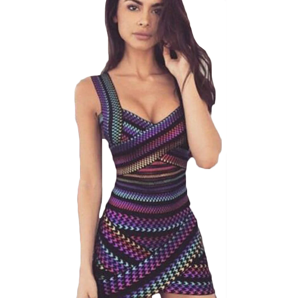 Летнее платье с принтом 2017 многоцветные Вечерние платья на тонких бретельках