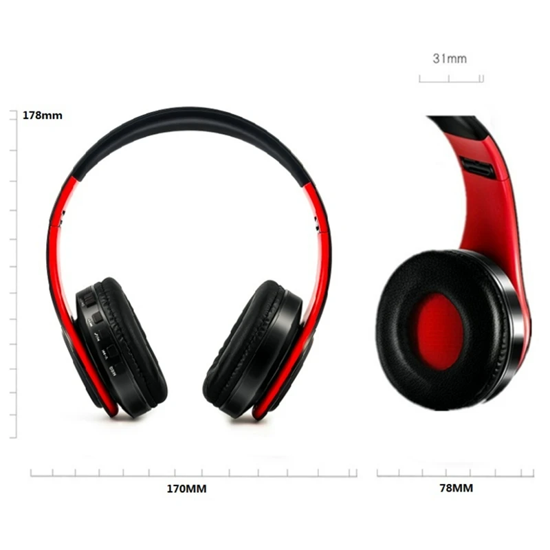 TOPROAD, портативные Bluetooth наушники, Беспроводная стереогарнитура, поддержка FM радио, TF, Solt, AUX, громкая связь, для iPad, смартфона, ПК