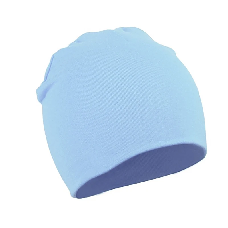 light blue Бренд Весенняя шляпа для младенцев унисекс мальчик девочка дети младенец Начинающий ходить Малыш красочные хлопковые мягкие милые шапки бини для 0-3 лет - Цвет: light blue