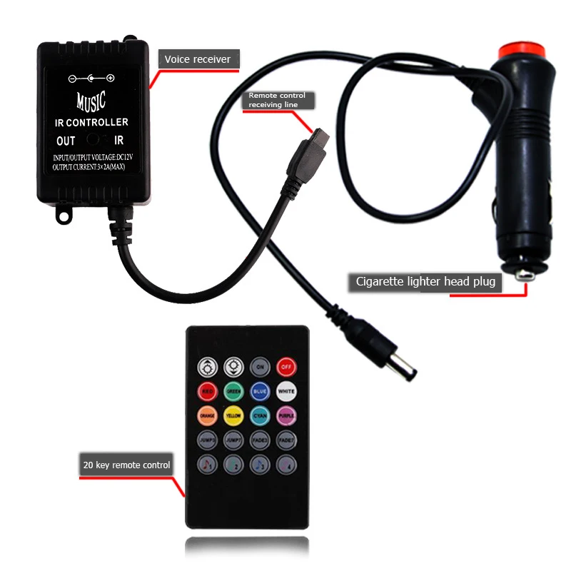 RGB 4 шт. Светодиодная лента автомобильный светильник 12 В 6 Вт 16 цветов Стайлинг