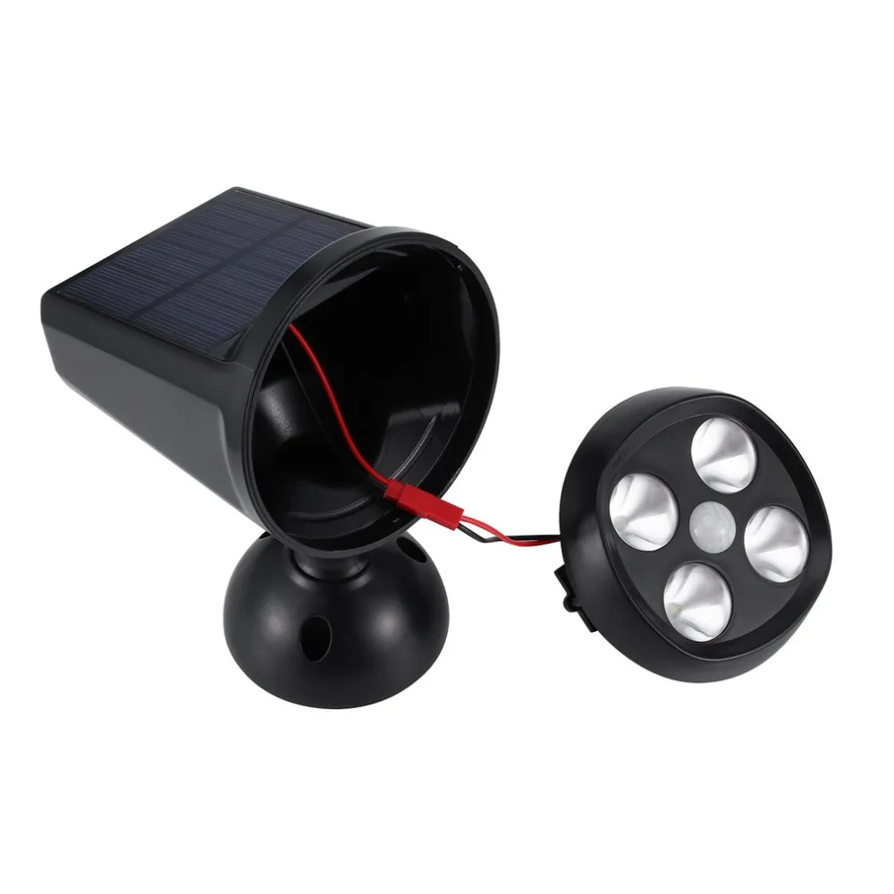 4LED многоугольные Солнечные прожекторы с датчиком тела настенный светильник 3535