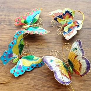 butterflyRandom 1pcs Этнические поделки перегородчатая филигрань DIY Рождественская елка украшения аксессуары Китайская традиционная ремесло висячие орнамент 1 шт - Цвет: butterflyRandom 1pcs