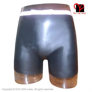 Латексные трусы-боксеры с бантом, в полоску, резиновые трусы, нижнее белье, трусы боксеры, шорты-бермуды, KZ-039 XXXL