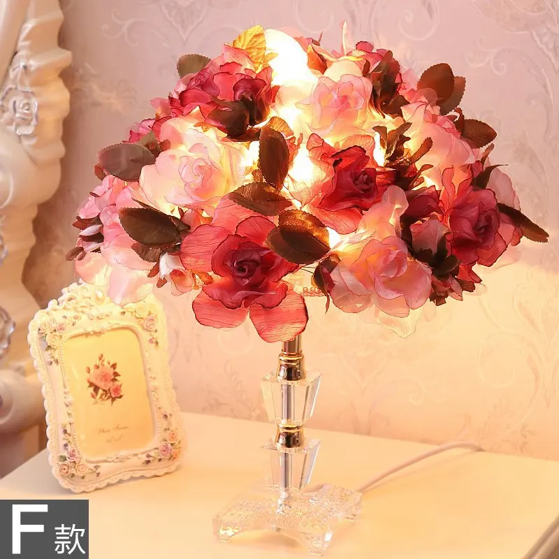 Современный Спальня Настольная лампа с романтичной розой австралийская