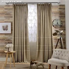 Занавески Из Искусственного льна, коричневые, для гостиной, спальни