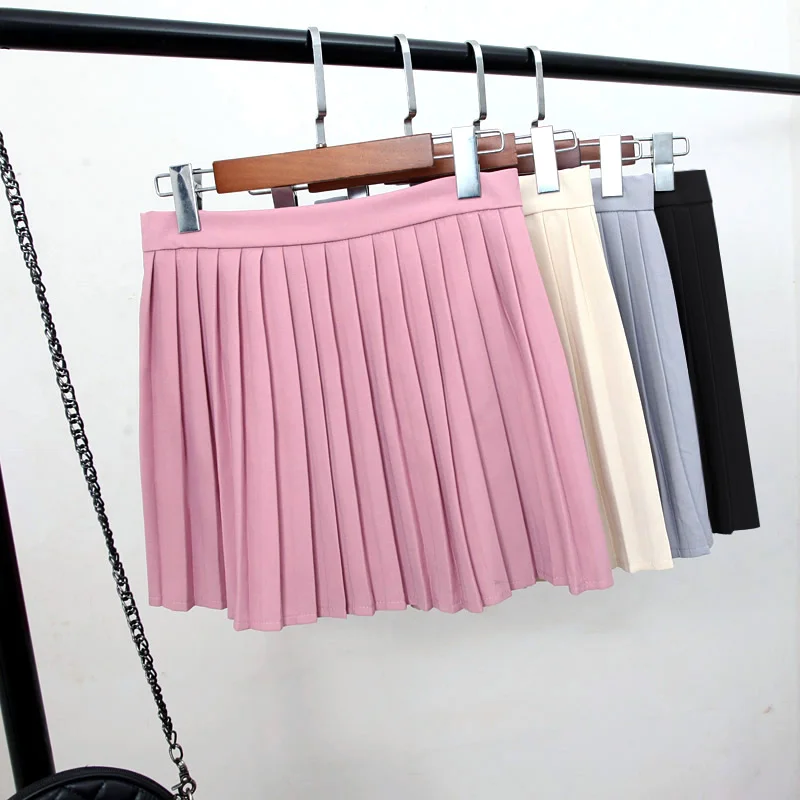 New Arrival 2018 Women Mini Skirt Autumn Spring Pleated Skater Girls Short School Preppy Style High Waist Femininas SK3887 | Женская