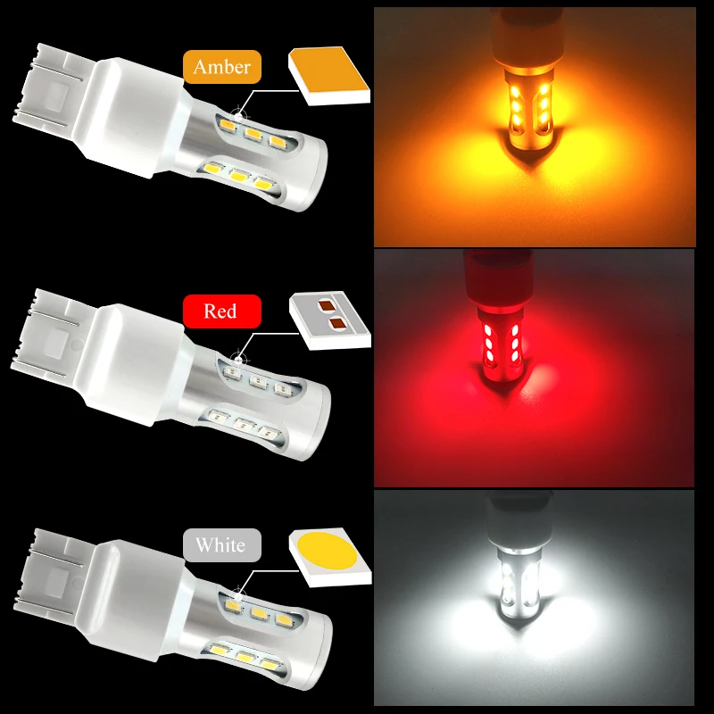 CNSUNNY светильник T20 светодиодный W21/5 Вт 7443 светодиодный фонарь 1000Lm яркий 3030 9SMD Canbus автомобильный тормоз заднего хода стояночный DRL противотуманный светильник резервная лампа