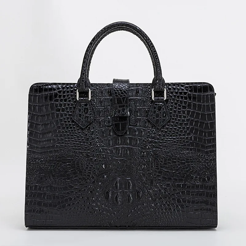 Мужская сумка мессенджер из натуральной кожи с рисунком крокодила|Мужские