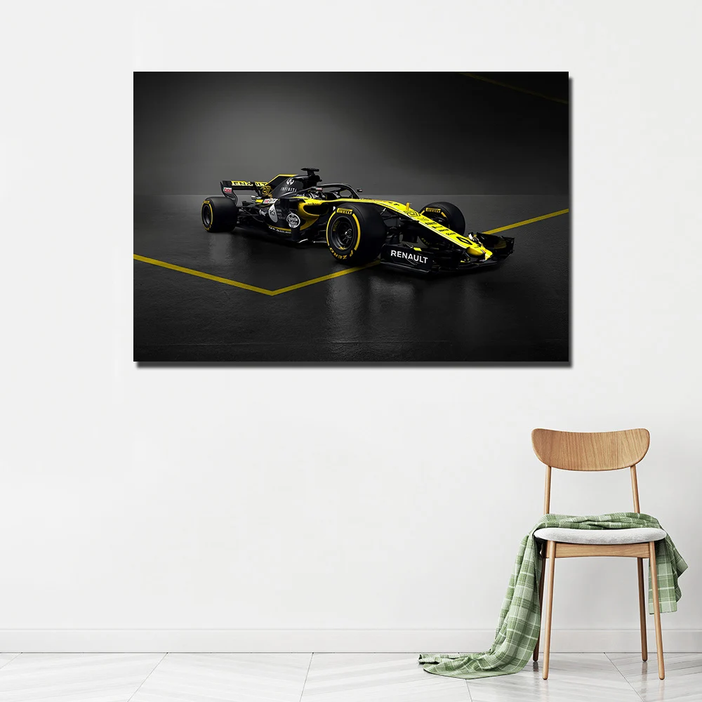 Renault RS18 F1 гоночный автомобиль постер печать на холсте в рамке подвесная Картина