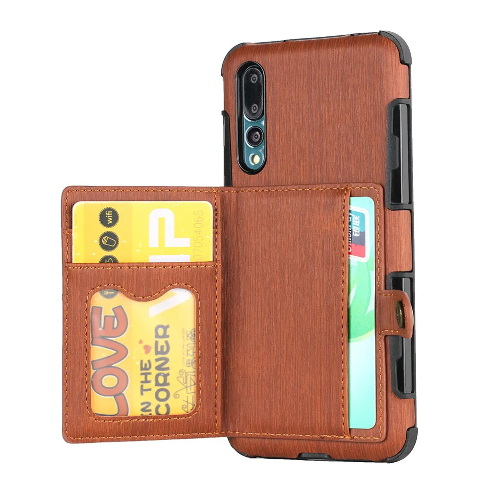 Чехол-Кошелек с карманом для карт для huawei P20 Pro Lite, ТПУ+ ПУ Чехол для Honor P9 mate 10 Pro, силиконовый чехол-кошелек для телефона - Цвет: Brown