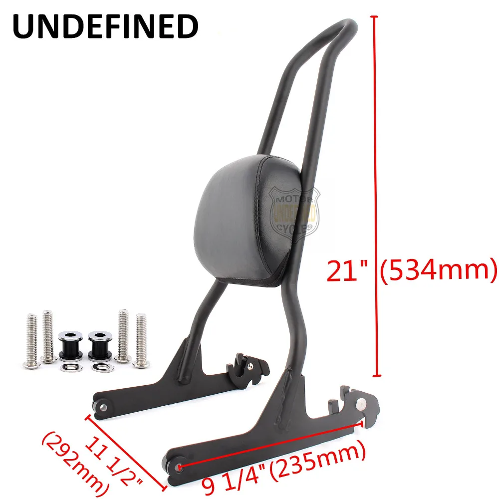 

UNDEFINED Motorcycle Black Detachable Passenger Sissy Bar Backrest Cushion Pad For Harley Softail Night Train Cross Bones FLSTF