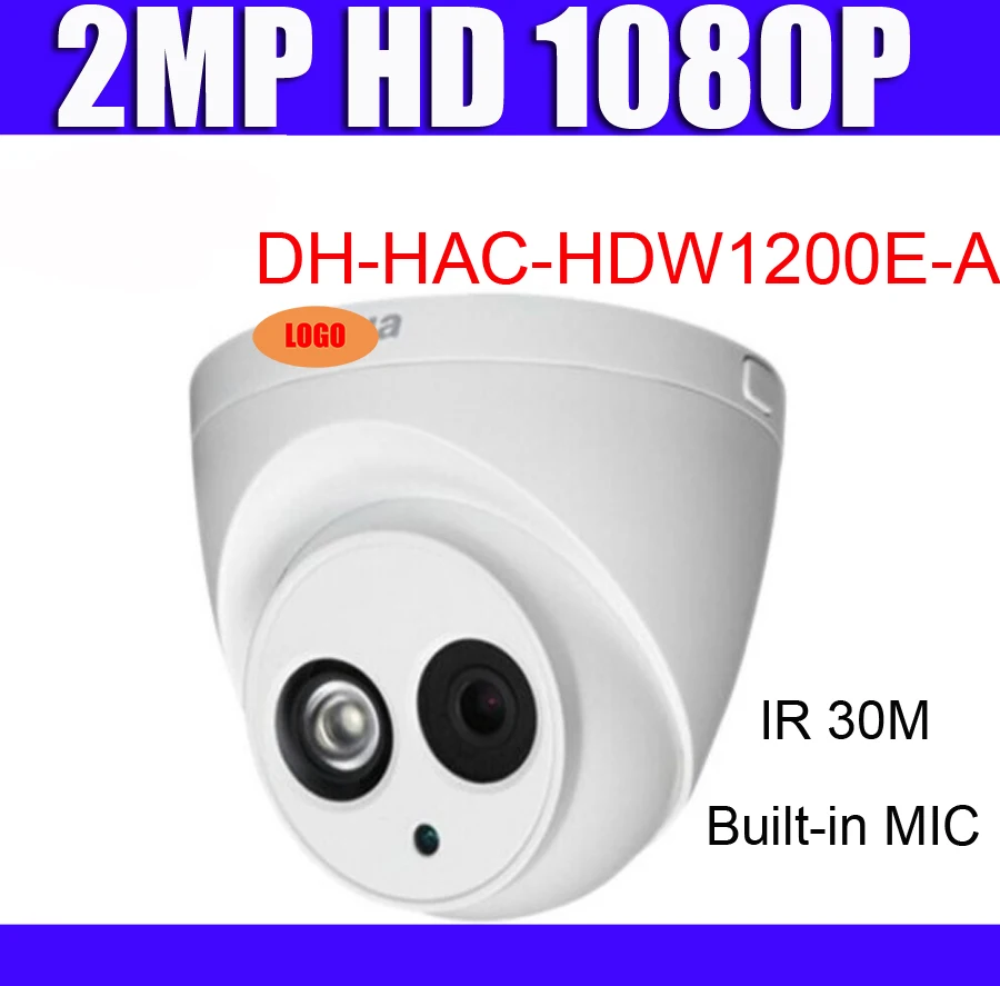 Фотокамера 2MP DH HAC HDW1200E A Dome HDCVI I H1080P IR 30m IP67 со встроенным микрофоном|Камеры