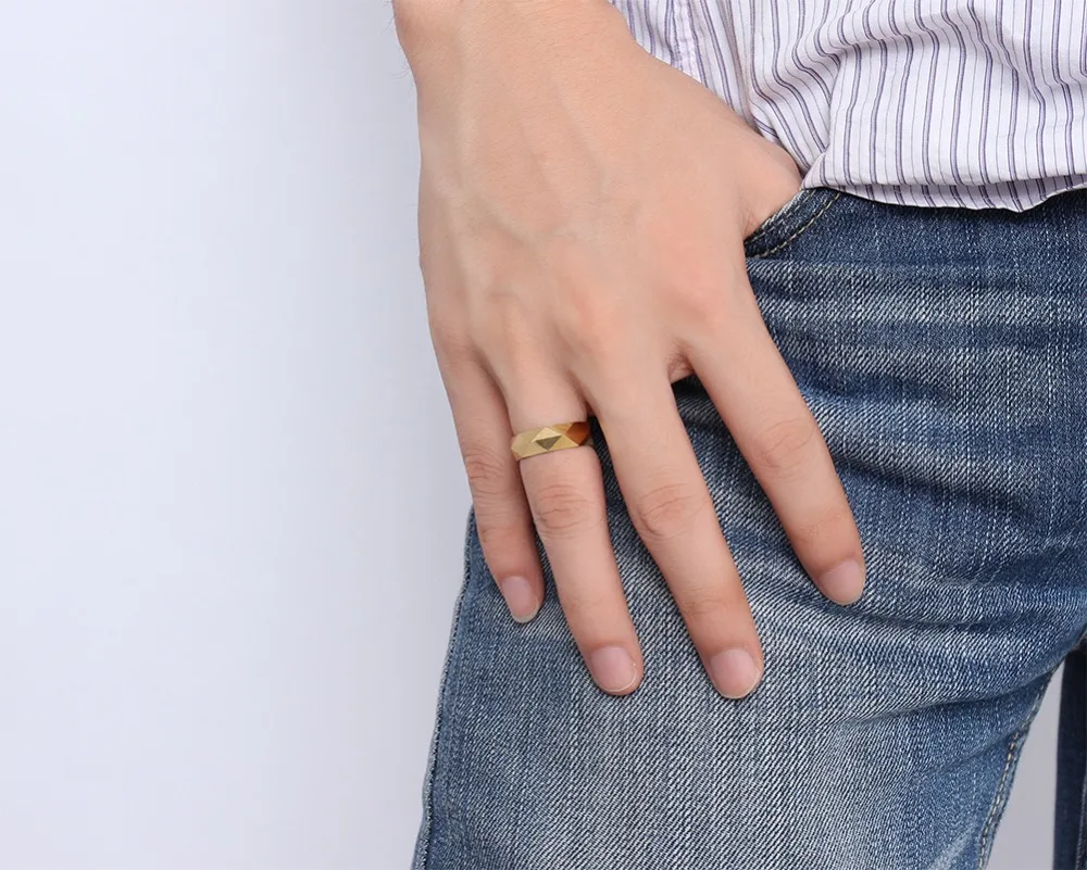 Top Quality Tungsten Steel 3 Color Prism Ring Men Party Trend Personality Rings Fashion Jewelry|fashion rings|ring fashionpersonalized ring |