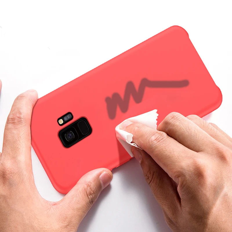 Жидкий силиконовый чехол для Samsung Galaxy A50 A70 S10 Note10 Plus мягкий матовый накладка 8 9 S8 S9
