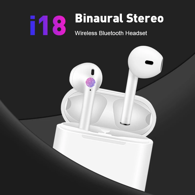 I18 наушники-вкладыши TWS с оригинальный беспроводной bluetooth-наушники сенсорным